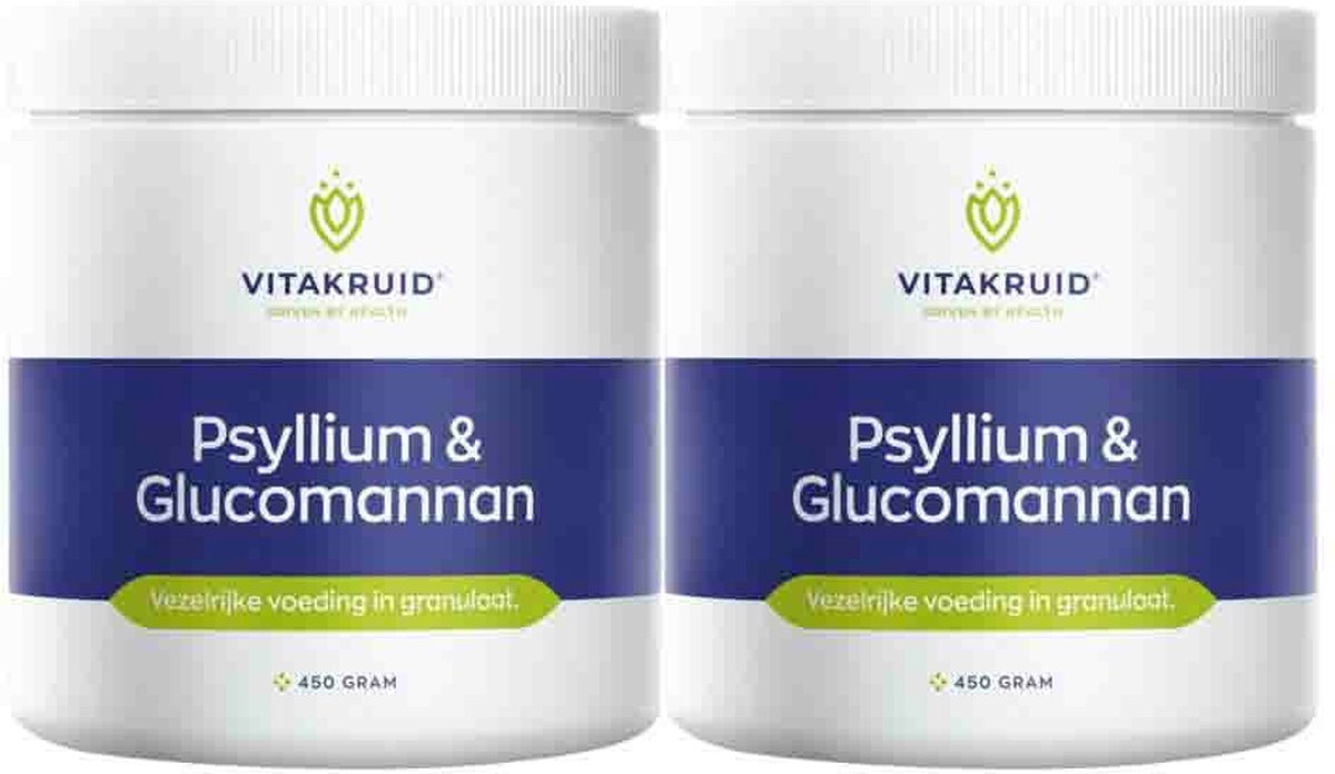 Vitakruid Psyllium Glucomann - 2 x 450 gr - Voordeelverpakking