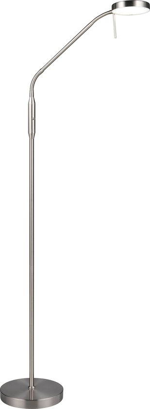 Reality Leuchten Gerry R40063107 Lampe Sur Pied En Métal Nickel Mat Et Verre Blanc 2 Ampoules E27 Et 1 Ampoule E14