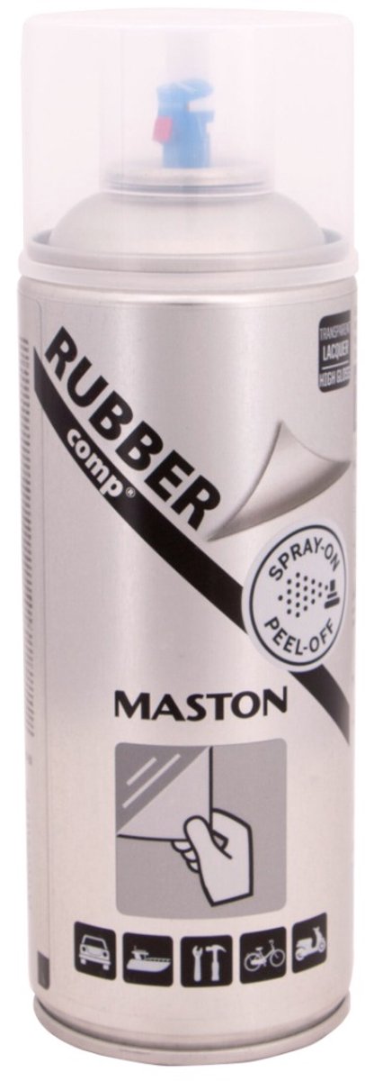 Maston Rubbercomp spray - Hoogglans - Transparant - rubber coating - 400 ml - spuitbus verf
