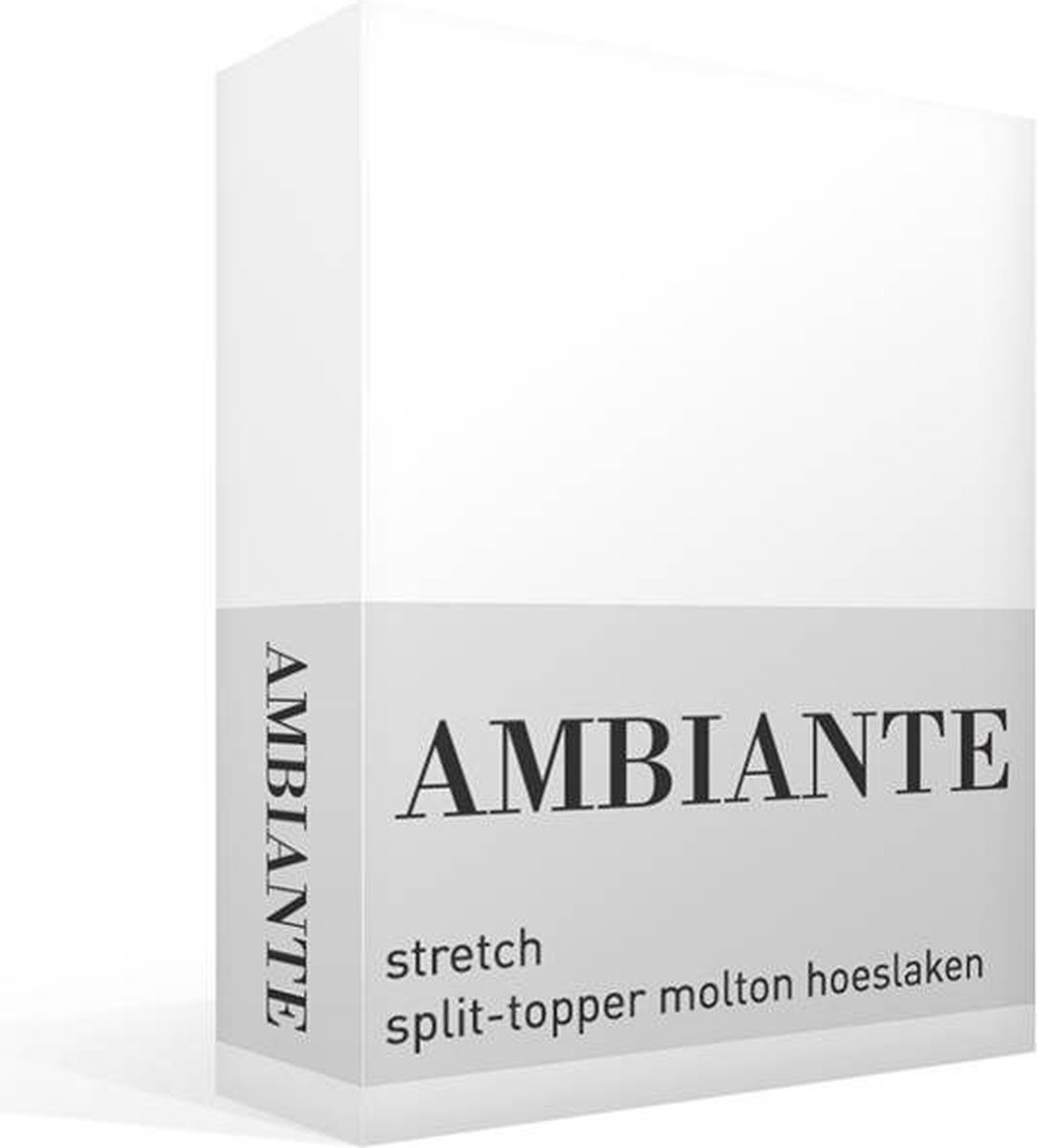 Ambiante stretch molton split-topper hoeslaken - Lits-jumeaux - Wit