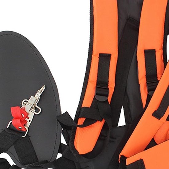 Bosmaaier Harnas - Verstelbaar - Duurzaam - Draagharnas - Nylon Riemaccessoire - Universeel - Harnas - Schouder Riemen - Harnas - Accessoires Voor Grasmaaiers - Oranje - Comfortabel - Voor Bosmaaier Gras Trimmer van Bosma — afbeelding 3