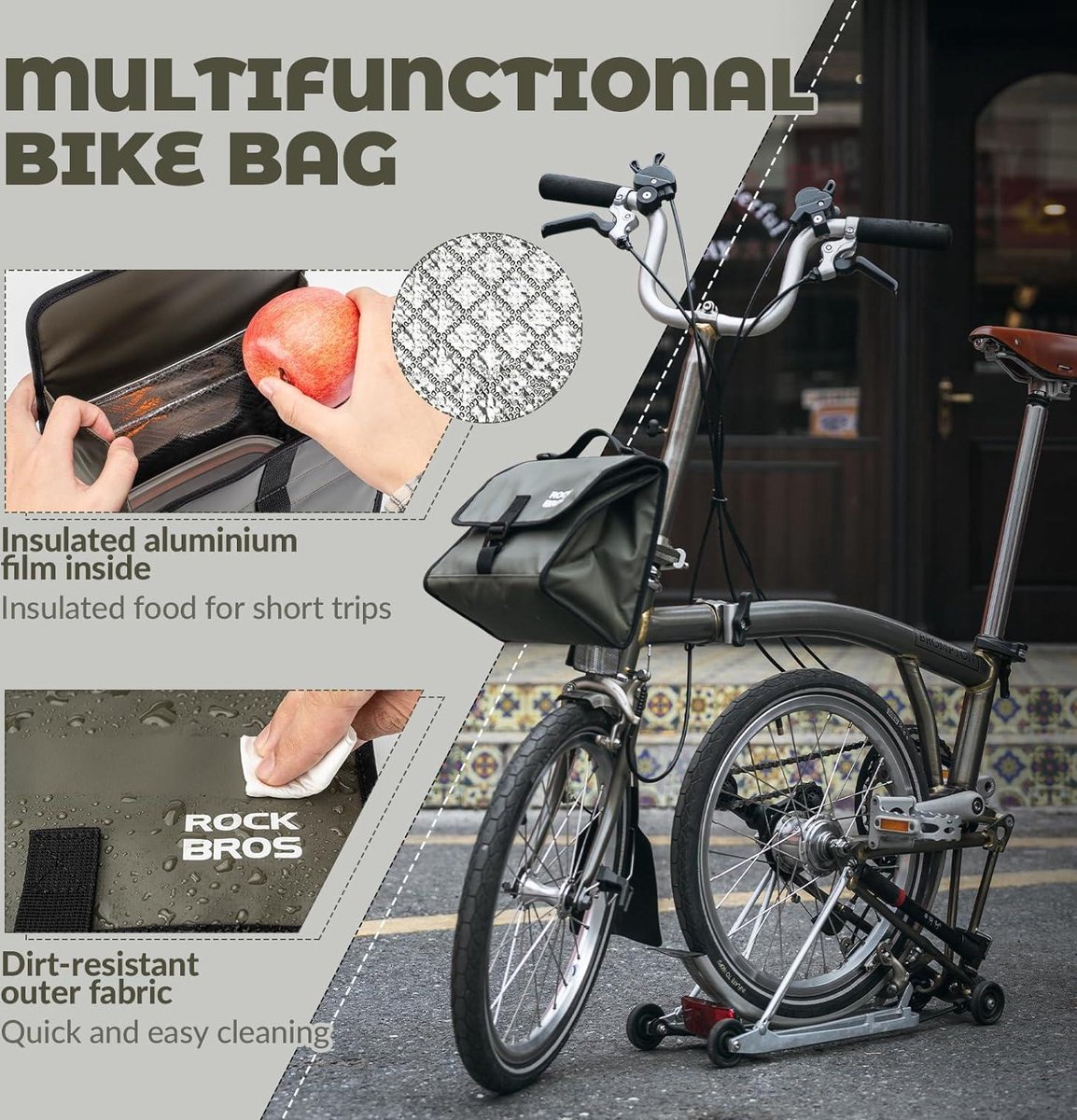 BULLSPANN Sac De Guidon Vélo 5L - Sac Avant Polyester Pour VTT, Route Et Moto - Bleu Marine/Noir
