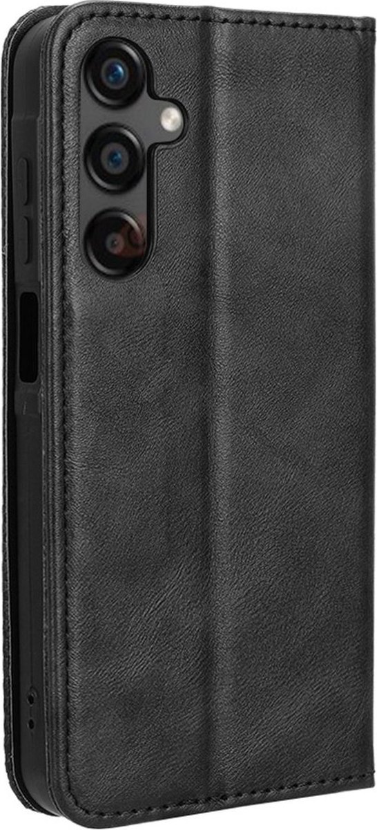 Mobigear Telefoonhoesje geschikt voor Samsung Galaxy M55 Hoesje | Mobigear Sensation Bookcase Portemonnee | Pasjeshouder voor 3 Pasjes | Telefoonhoesje voor Pinpas / OV Kaart / Rijbewijs - Zwart