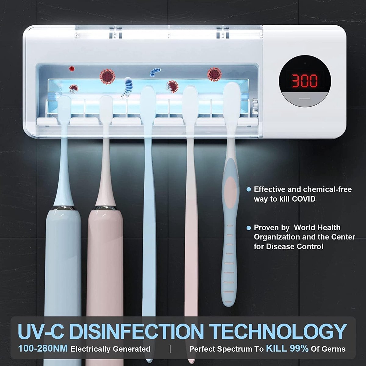 UV-tandenborstel, sanitizer, tandenborstelhouder voor
