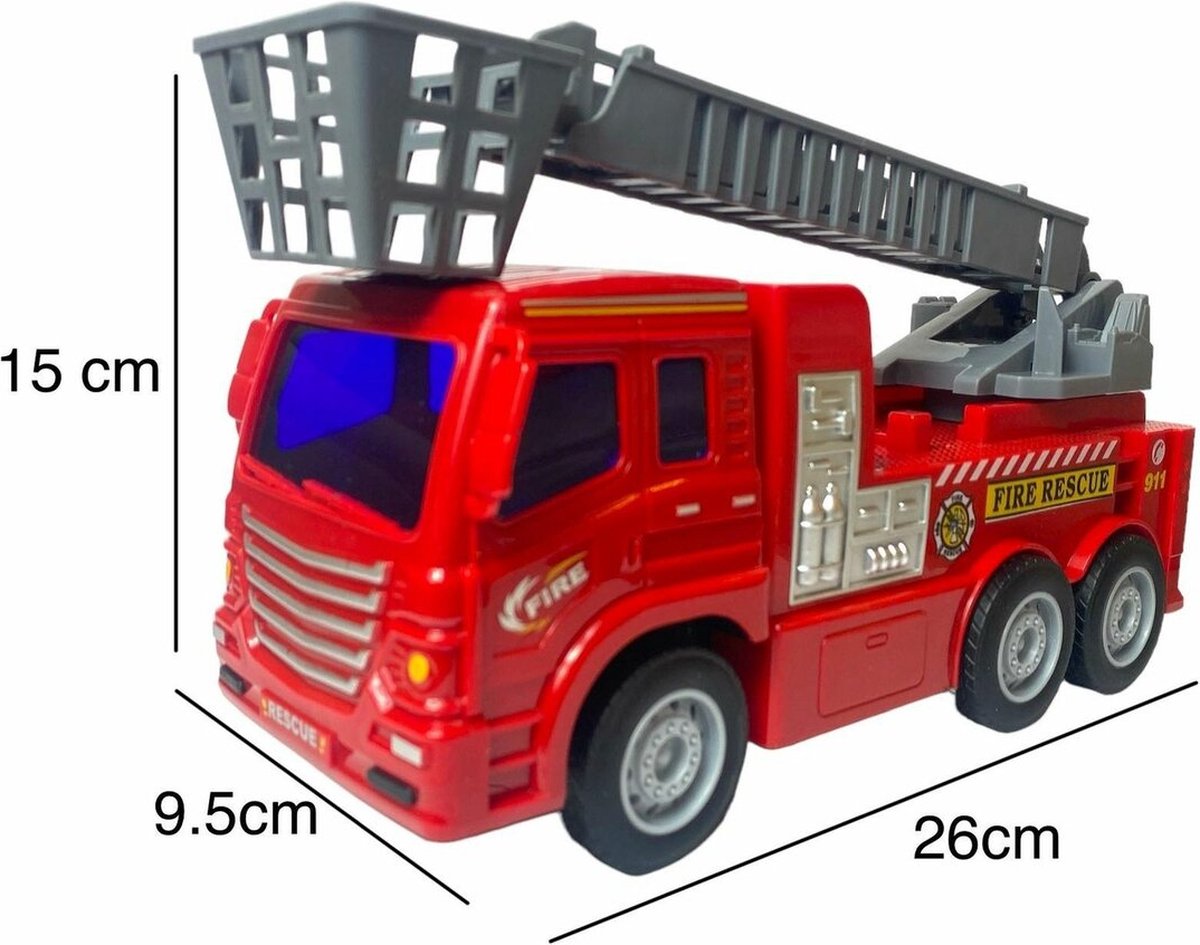 R/C Fire Truck - Afstand Bestuurbaar Brandweerwagen - met draaibare ladder 360° - Brandweer auto — afbeelding 5