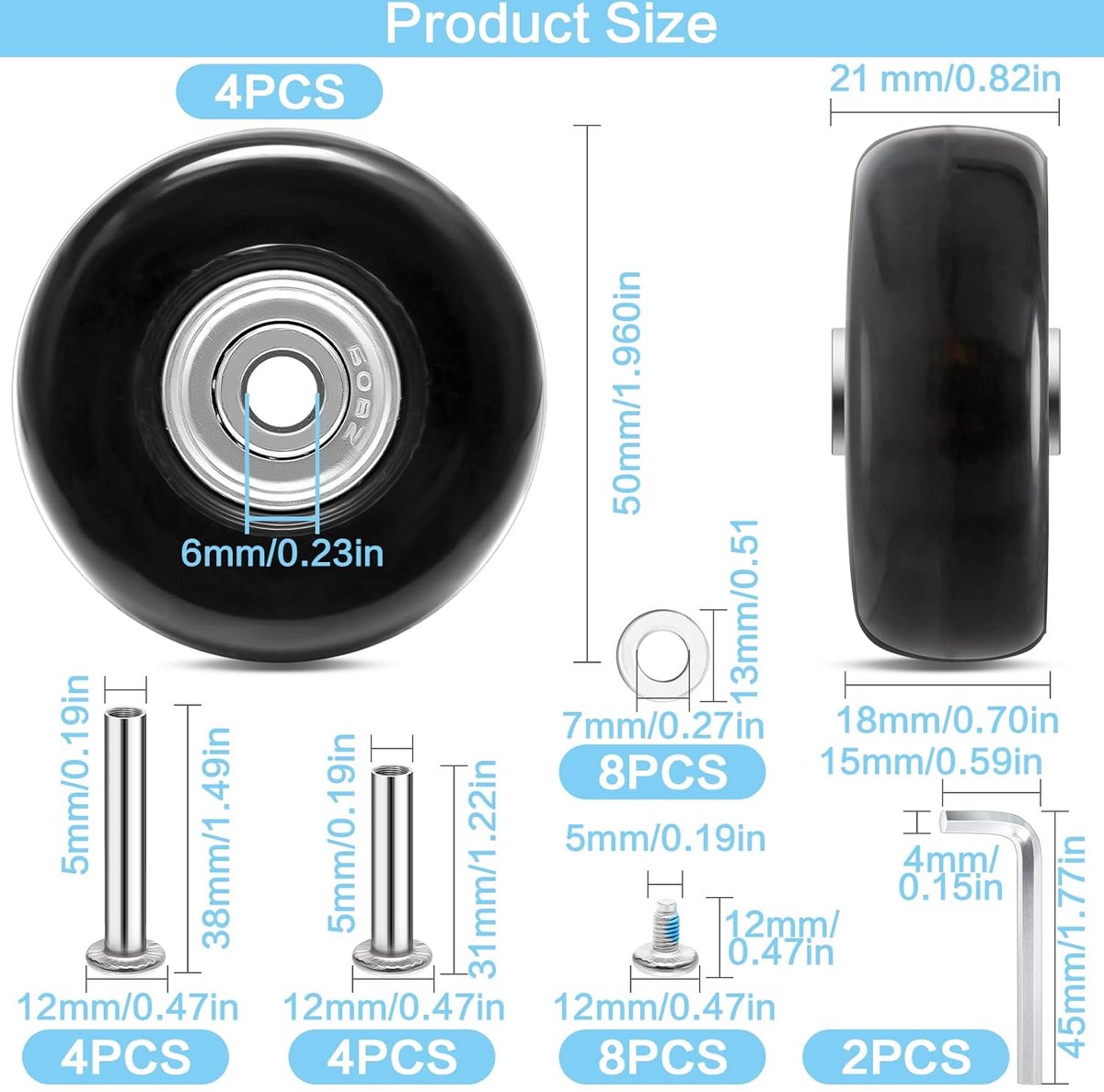 Starmix ISP IPulse ARH-1435 EWA Asbest  Zwenkwielen, Set 2 Stuks Origineel Starmix