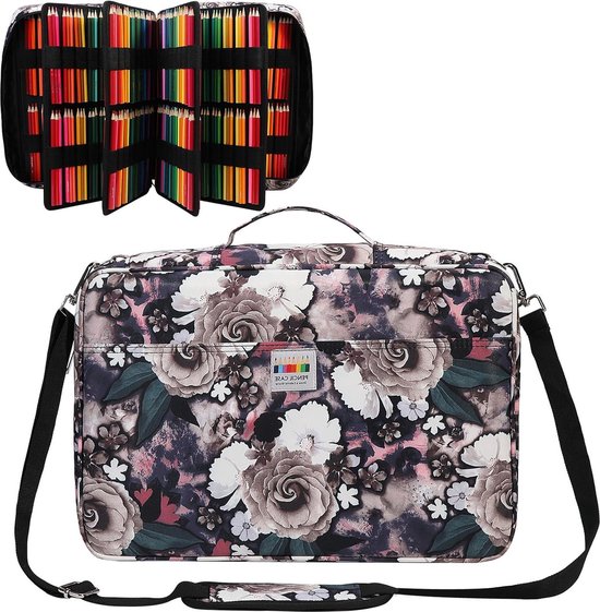 CIATBYYJ 2 stuks leren etui, pennenetui, klein, smal etui met ritssluiting, draagbare make-uptas voor pennen, markeerstiften, make-up (zwart en beige