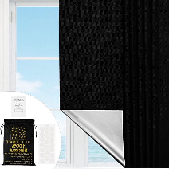 BKSAI Magnetische Vensterverduistering 300 X 145 Cm - Zonder Boren, Afneembaar Rolgordijn Voor Dakramen & Schuine Ramen, Ideaal Voor Vakantie