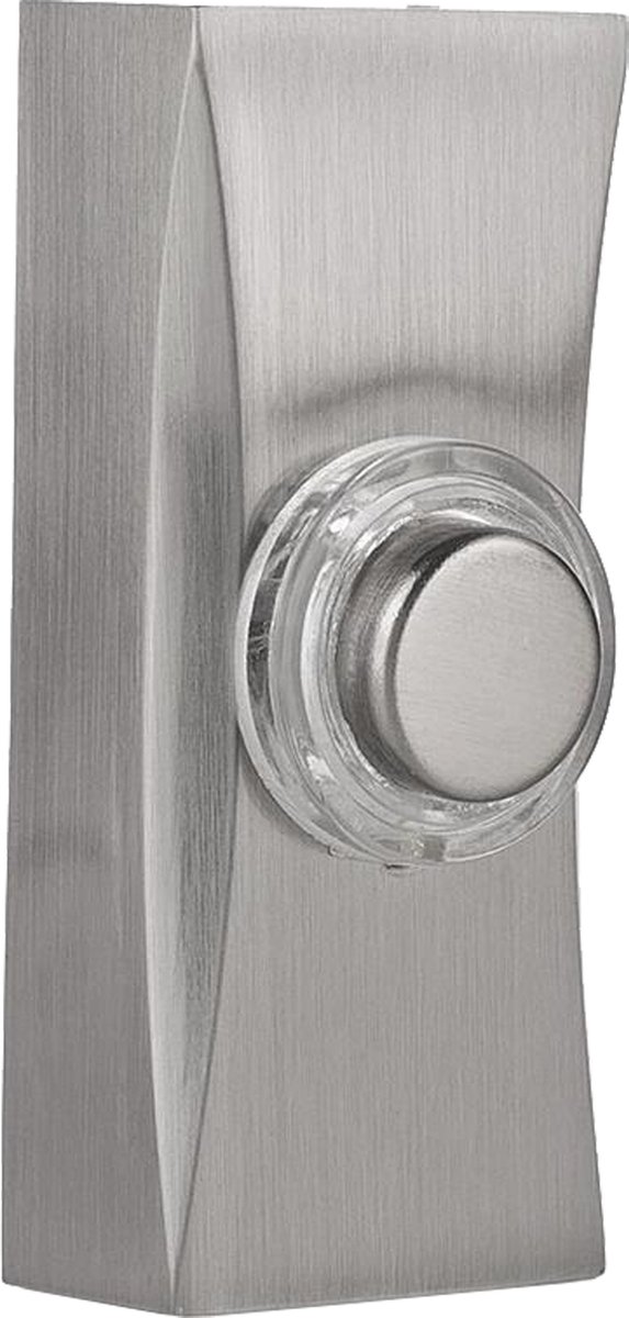 Byron beldrukker - bedraad - opbouw - met verlichting - type 7960 - nikkel