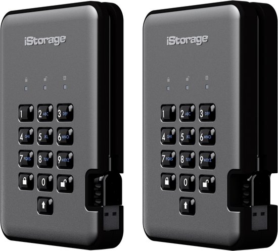 iStorage diskAshur PRO2 - externe harde schijf - 500 GB - Cijfercode - Zwart - Grafiet van Merkloos — afbeelding 2
