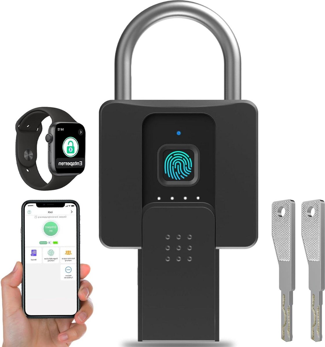 Waterdicht vingerafdrukslot - Vingerafdruk/Sleutel/App registratie - Diefstalbeveiliging voor Buitendeuren, Magazijnen, Vrachtwagens