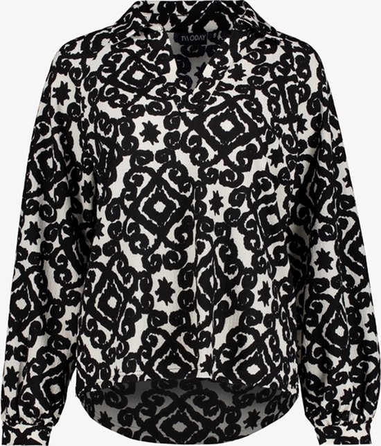 Foto: Twoday dames blouse met ikat print zwart maat xxl