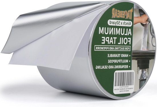 Cozary Zwarte aluminium tape, 50 mm x 50 m, waterdichte en