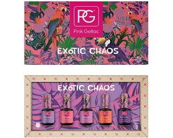Pink Gellac Exotic Chaos Set Collection Box - Gellak Set van 5 x 15 ml Rode Kleuren Gellak - Gel Nagellak - Gel Lak