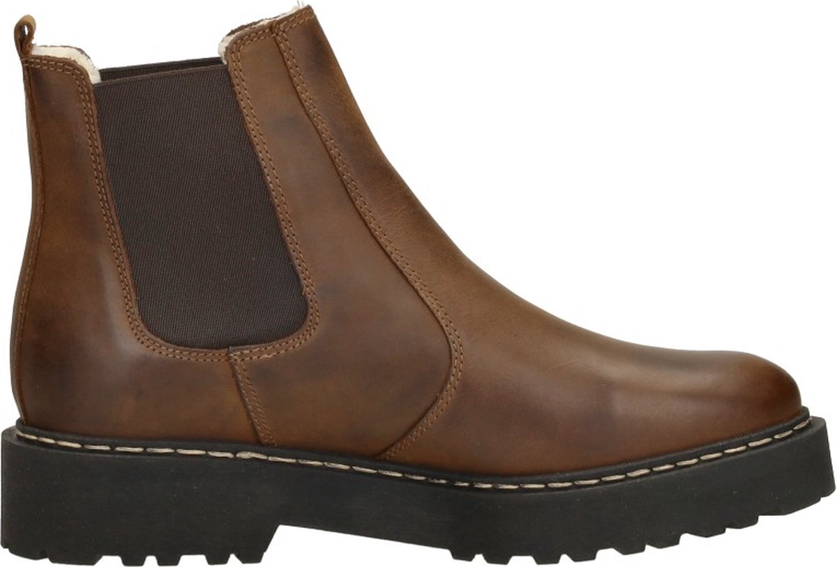 Palpa Riviera Enkellaarsjes Plat - Cognac - Maat 38