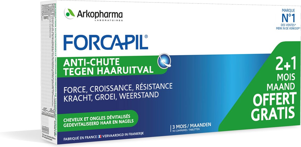 Bol.com Arkopharma - Forcapil Tegen Haaruitval 3x30 Tabletten Om Voor te Komen van Haaruitval en de Groei en Weerstand te Herste... aanbieding