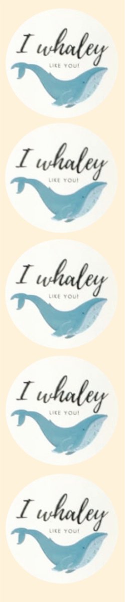 Stickers - I whaley like you - Rond - 4cm - 100st. - DBLS049