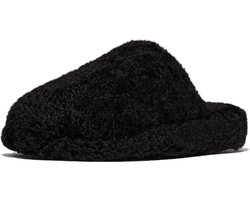 FitFlop Iqushion teddy pantoffels ZWART - Maat 36