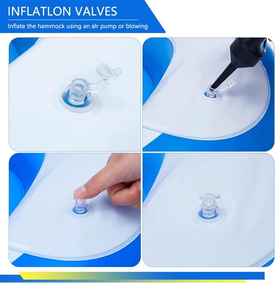 Waterhangmat - opblaasbare drijver voor zwembad - opvouwbaar en opblaasbaar - water lounge voor volwassenen waterhangmat van SummerVibes — afbeelding 5