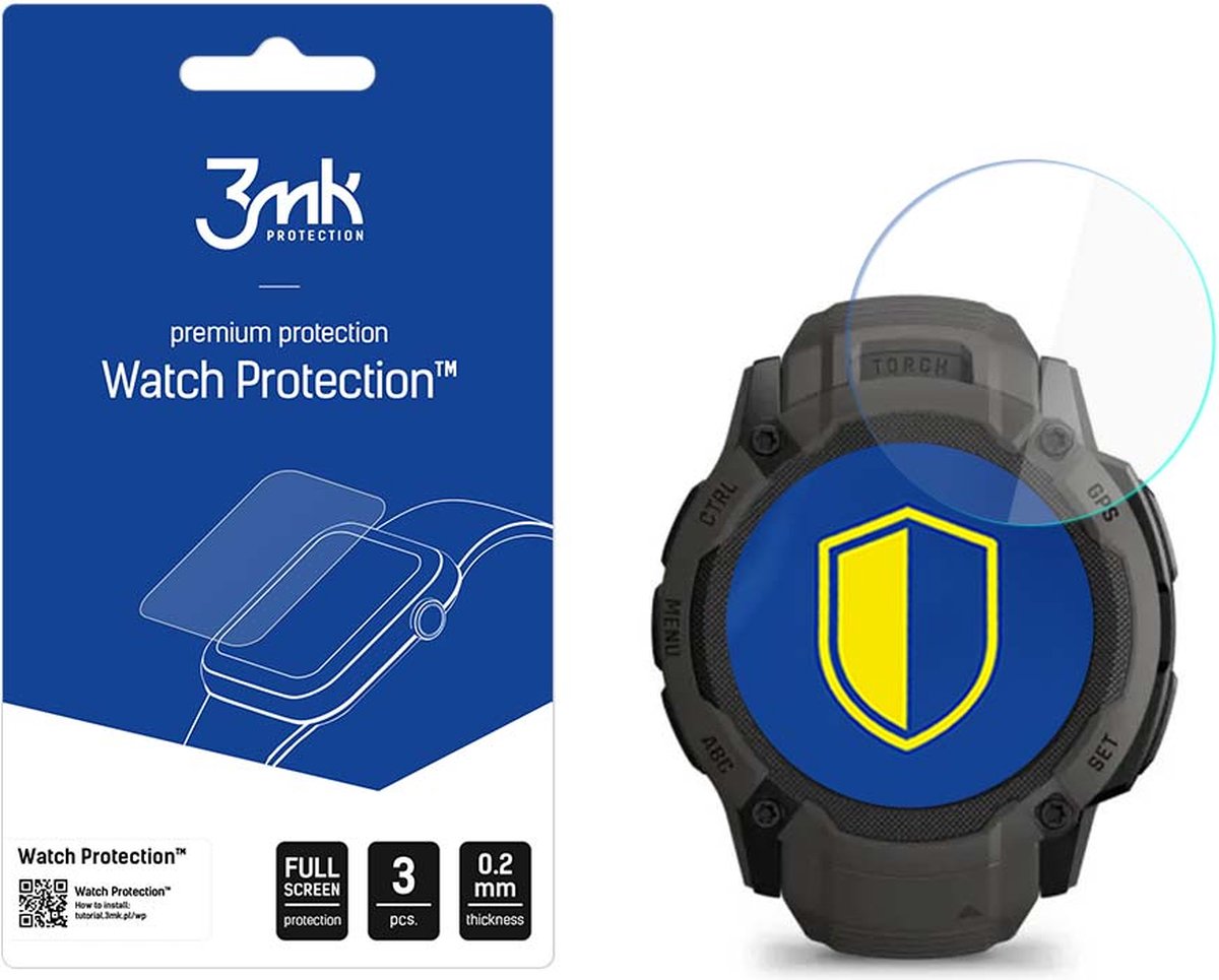 Garmin Instinct 2X - 3mk Watch Protection v. FlexibleGlass Lite