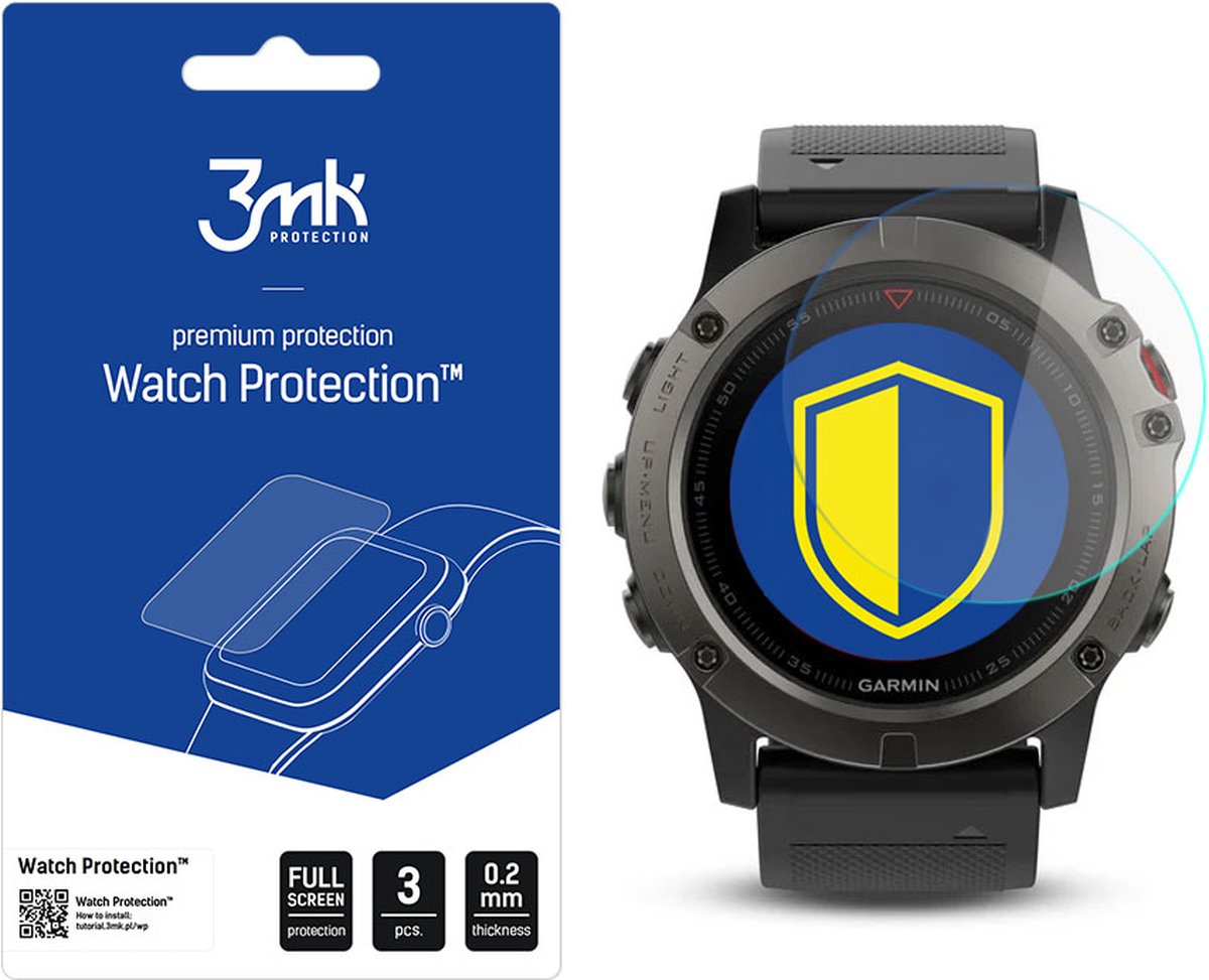 Garmin Fenix 5x 51 mm - 3mk Watch Protection v. FlexibleGlass Lite