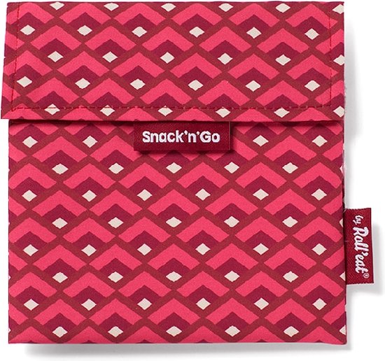 Roll’Eat Snack'n'Go Fruits – Borsa Snack Riutilizzabile Per Bambini Con Disegno Angurie | Contenitore Per Alimenti Ecologico E Lavabile | Sacchetto Portamerenda Zero Waste Per Scuola E Gite