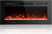 Bol.com Ultradun en geluidsarm elektrische open haard - 12 kleuren - wandmontage - touchscreen - afstandsbediening - 102 cm zwar... aanbieding