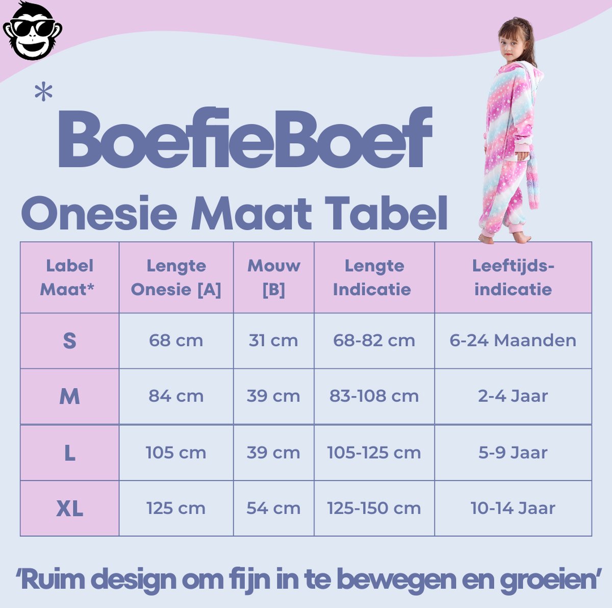 BoefieBoef Dieren Onesie Verkleedkleding Kinderen 5-9 jaar – Comfortabele Kostuum Pyjama – Maat 120 tot 140 – Dierenpak voor Jongens en Meisjes – Feest, Carnaval Verkleedkleding - Kerst, Dierenpak - of Verjaardag Cadeau - Eenhoorn — afbeelding 5