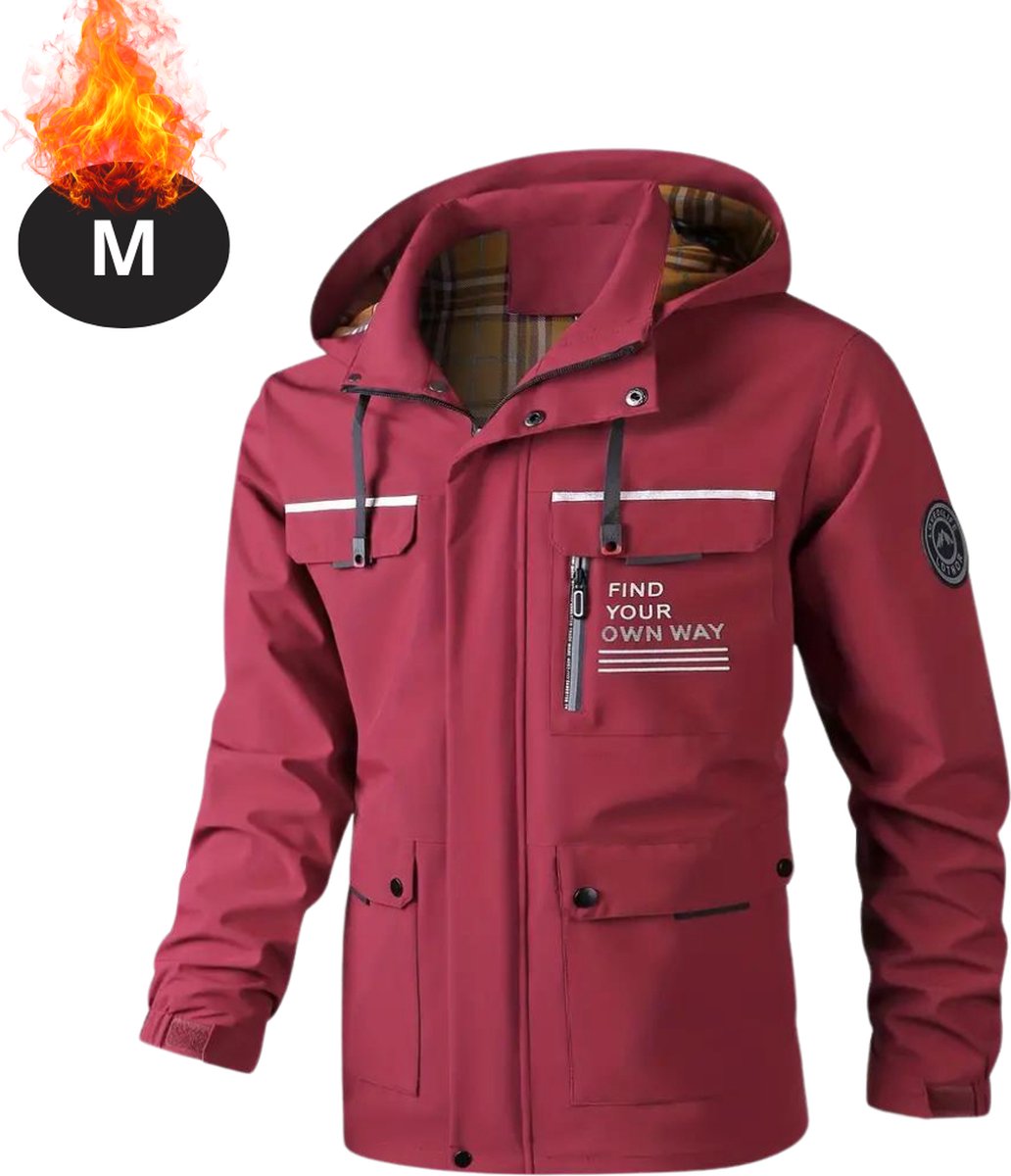 Nivard Windjas Voor Heren Parka Lente & Herfst Jas Volwassen Windjack Windbreaker Bordeauxrood