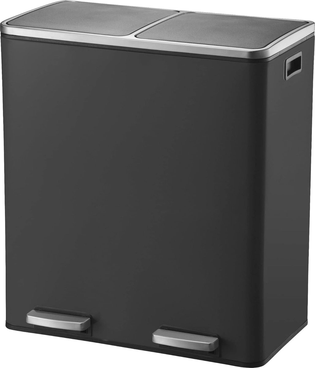Goedkoopste Keukenemmer met Pedaal en Selectieve Scheiding - 60 Liter Roestvrij Staal