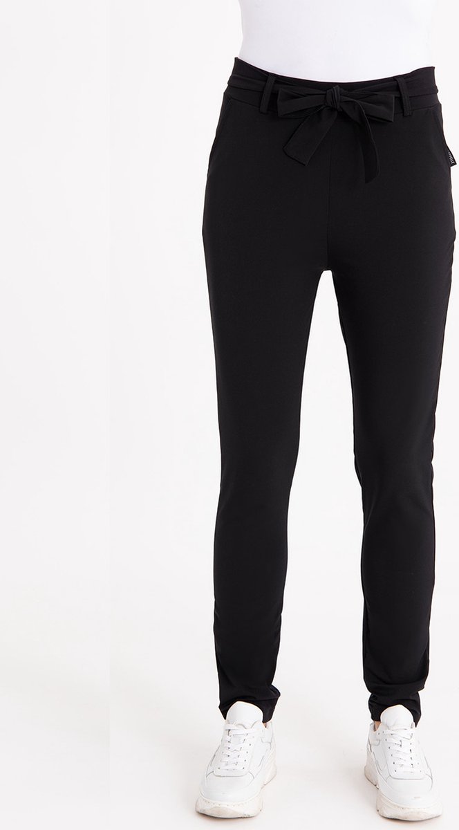 Je m'appelle Travelstof Dames Broek Slim fit Met stretch - Zwart - Maat XXL