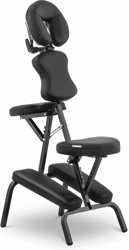 Massagestoel Staal Frame Massage Stoel Zwart met Zak - Massagestoel - €244,95