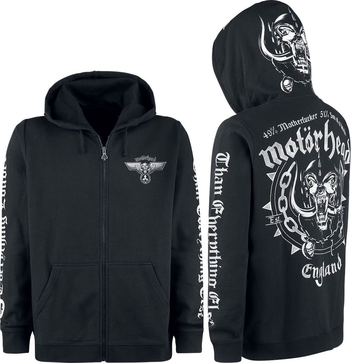 Motörhead England Heren Vest met capuchon - zwart - L