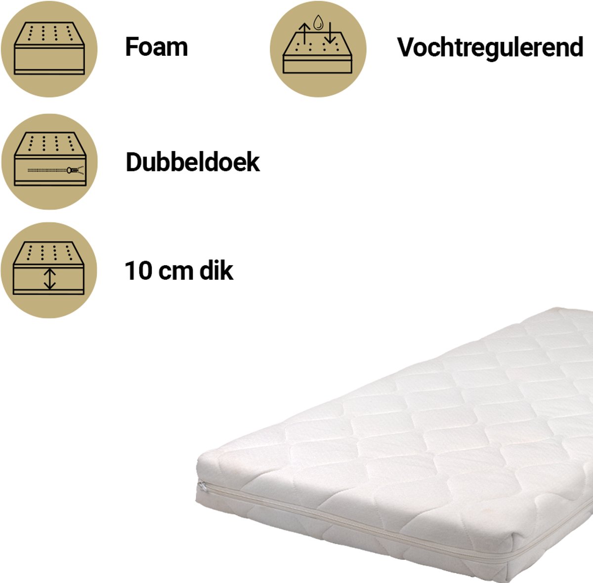 Best Sleep Premium Peuterbed Matras 70x140 cm – 11 cm – Koudschuim HR30