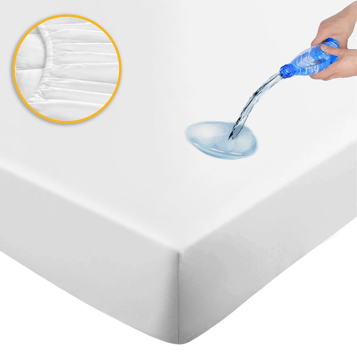 Flanel Waterdichte Matrasbeschermers - Litalente Premium Flanel molton 200x200 cm - Antibacteriëel - Rondom Elastiek - Waterdichte Matras Beschermer Incontinentie Matrasbeschermer - 200 x 200