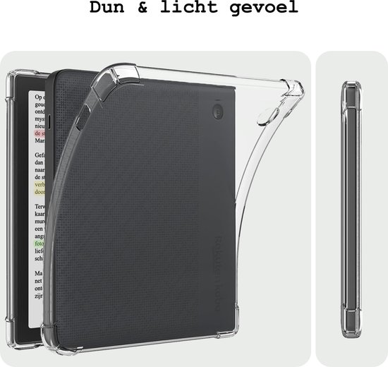 Hoesje Geschikt voor Kobo Libra Colour Hoes eReader Shockbestendig Back Cover Siliconen Tablet Case Met Screenprotector - Transparant van Hoesje  — afbeelding 5
