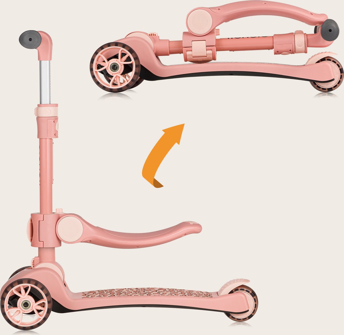 Lionelo Franky Kinderstep 2in1 - LED - 3 wielen - tot 50kg - Fiets en scooter 2in1 - Grote verlichte wielen  - Speelgoedmandje — afbeelding 10