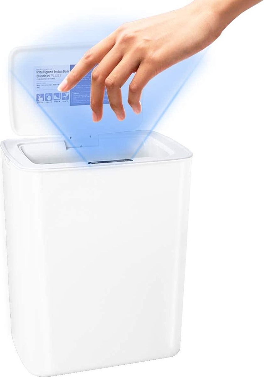 Goedkoopste Prullenbak Automatische Touchless Bin - Infrarood Bewegingssensor 14L - Kleine Keukenbak - Contactloze Plastic Vuilnisbak - Vierkante Sensor Afvalstofbak voor Badkamer Slaapkamer