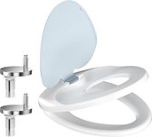 Abattant de WC familial à fermeture douce avec Apprentissage de la propreté intégré et siège enfant – Dégagement Quick – Nettoyage facile – Couvercle d'abattant de toilette standard en forme de O