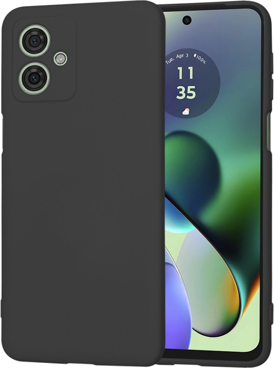 Techsuit Soft Flex Silicone Back Cover hoesje voor Motorola Moto G54 - Black