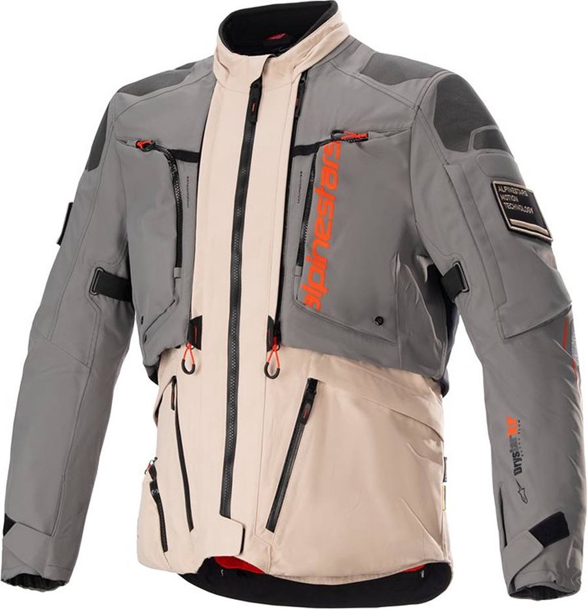 Alpinestars AMT-10R Drystar XF Jas Fur Grijs Lichtbruin SPC Oranje - Jas
