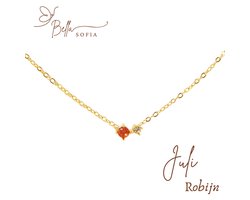 Bella Sofia® Geboortesteen Armband Juli - Uniek Goudkleurig Dames Sieraad - Valentijnscadeau - Valentijnsdag - Valentijn cadeau voor haar