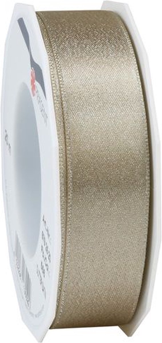 Satijnband 20mm Glitter Taupe