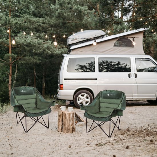 Eurocatch Comfy Club Chair XXL - Set 2 stuks - Vouwstoel met 2 Bekerhouders - Kampeerstoel - Campingstoel - Dik Gevoerd - incl opbergtas van Eurocatch — afbeelding 5