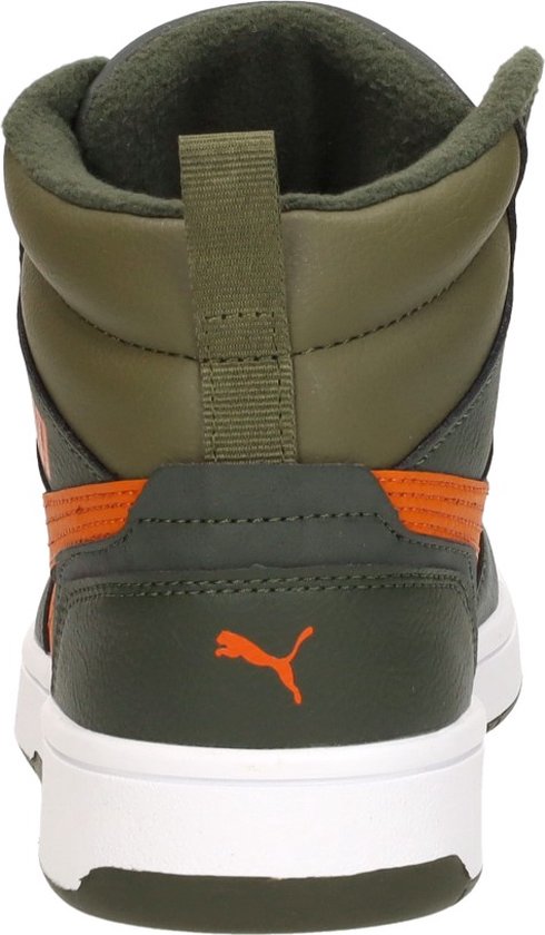 PUMA Puma Rebound V6 Mid WTR Jr Baskets pour femmes unisexes - Olive foncé-Sirop d'érable - PUMA Olive - Taille 38