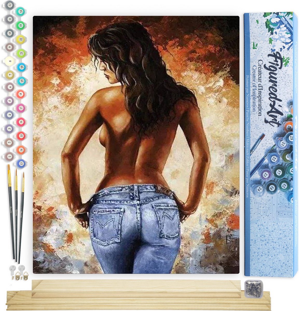 Figured'Art Schilderen op Nummer Volwassenen - DIY Kunst met acrylverf - 40x50cm