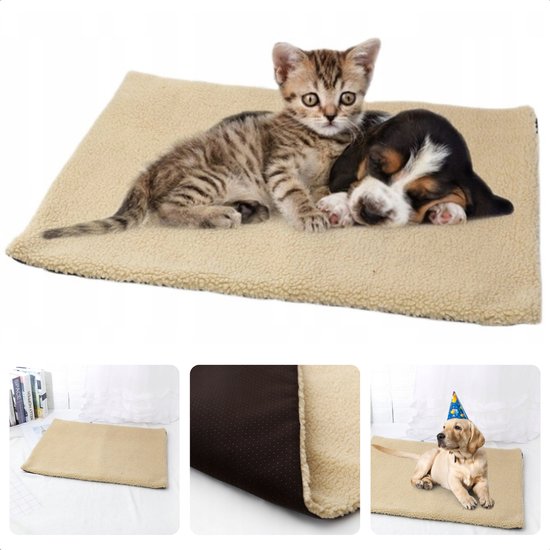 Luxe Hondenkussen - Hondenbed - Voor Huisdieren - Natuurlijke Warmtebron - Isolerend - 66 x 48 cm - Voor Hond & Kat - Warmtekussen - Hondenkussen - Hondenmat - Kattenmat - Warmtemat - Zacht & Comfortabel - Inclusief EBOOK