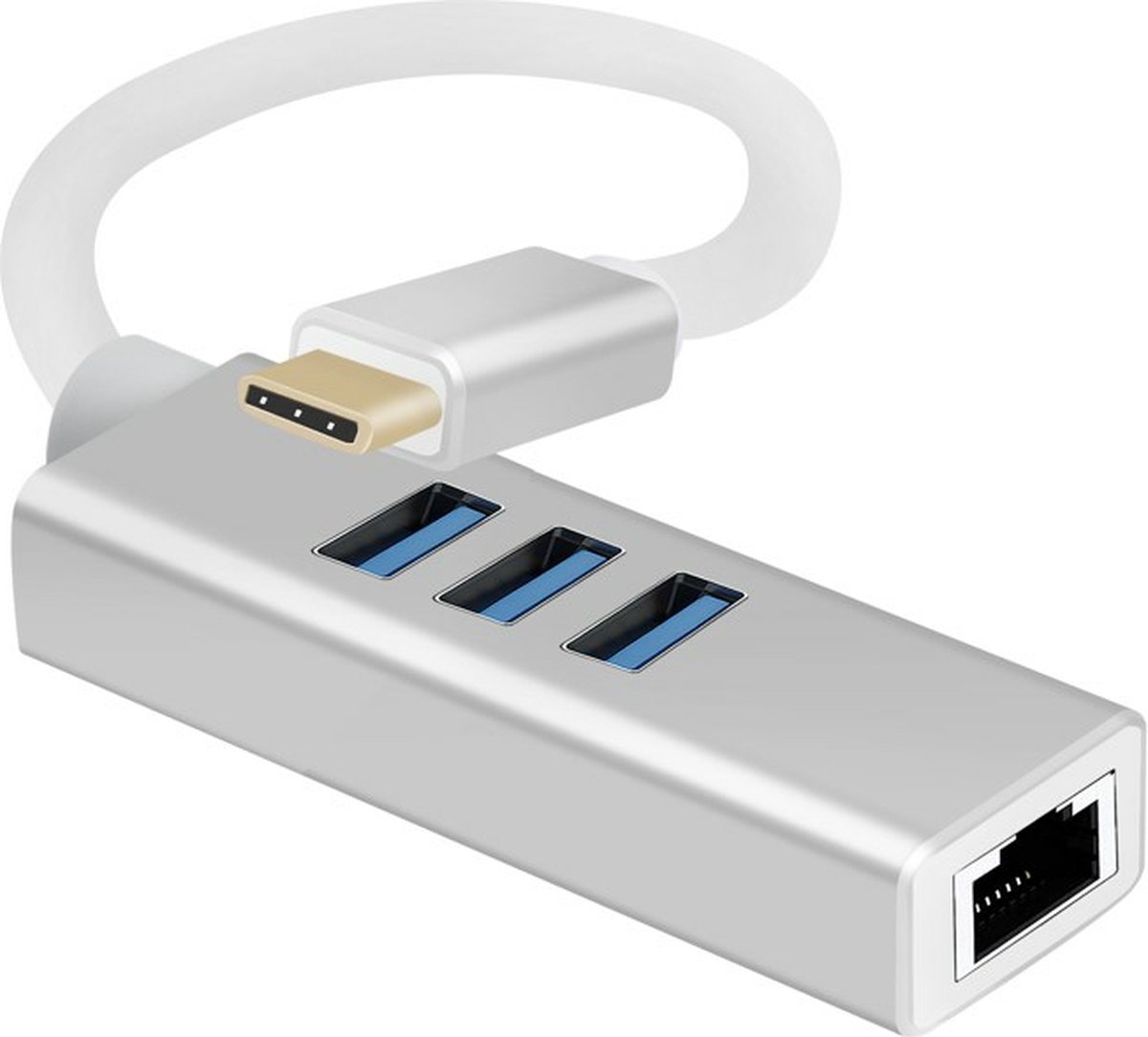 Helos 288390 interface hub USB Type-C 5000 Mbit/s Zilver