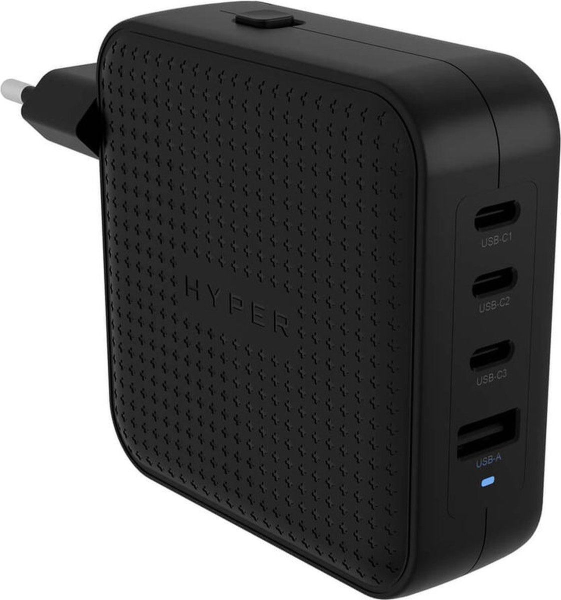 Hyper HyperJuice 4-port GaN Travel Oplader (100W) – 100W Max per USB-C Poort – 4 Poorten voor Verschillende Apparaten – Compact en Lichtgewicht voor Reizen - Zwart
