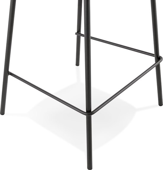 AC Design Furniture Tille gestoffeerde barkruk van zwart kunstleer met zwarte metalen poten en voetensteun, onderhoudsvriendelijk, ideaal voor eetkamer, bar, hal of keuken